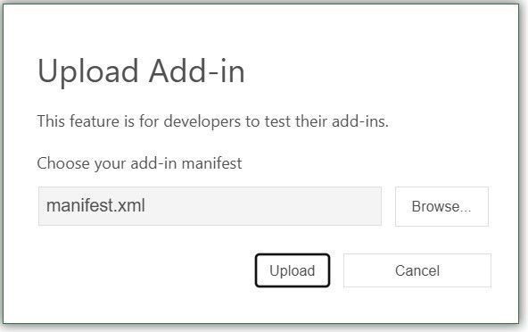 Selecting the XML manifest file to upload